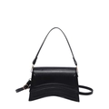 Schwarze matte Handtasche in Sanduhrform mit gebogenem Boden und Goldverzierung - Schwarz