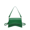 Grasgrüne Lederhandtasche mit gebogenem Boden und verstellbarem Schultergurt für Damen - Grün