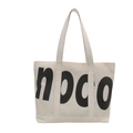 Borsa tote in tela capiente con stampa noco per un uso quotidiano elegante e funzionale - Bianco