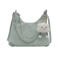 Grande borsa tote verde menta con trama marmorea, catena argento e ciondolo a nuvola - Con Pendente a Nuvola / Verde