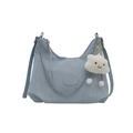Borsa a tracolla grande blu Morandi con catena e ciondolo a nuvola in peluche - Con Pendente a Nuvola / Blu