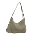 Minimalist light green pleated hobo bag with adjustable strap and zip closure - Green Without Charm