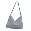 Light blue-grey versatile tote bag in waterproof nylon with adjustable shoulder straps - Blue Without Charm
