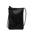 Minimalistische schwarze Handytasche aus PU-Leder mit stilvoller geflochtener Knotendeko - Schwarz