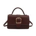 Petit sac à main bordeaux chic avec bandoulière et fermoir métallique doré - Marron