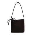 Sweet black bucket bag with red heart pattern and large ribbon bow shoulder strap - Black With Red Hearts
