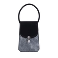 Piccola borsa quadrata vintage retrò con manico rotondo gigante e design a contrasto di tendenza - Nero & Blu