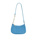 Himmelblaue Schultertasche mit V-Nähten und goldener Kettenriemen für Damen - Seeblau