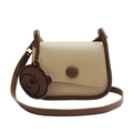 Borsa a tracolla retrò beige e marrone con un simpatico ciondolo a forma di orso - Cachi