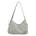 Sac bandoulière vert menthe avec nœuds décoratifs et forme carrée minimaliste - Vert