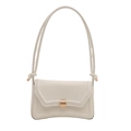 Borsa a sella bianco crema minimalista con fibbia dorata e tracolla con nodo decorativo - Bianco