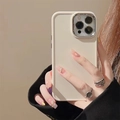 Off-white matte silicone case for iPhone 16 Pro Max with silver electroplated camera frame - iPhone 7/8/SE 2020 / Apricot (Electroplated Frame)