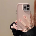 Pink minimalist matte silicone phone case for iPhone 16 Pro Max with soft protective shell - iPhone 7/8/SE 2020 / Pink (Electroplated Frame)