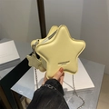 Star-shaped faux leather crossbody bag in bright yellow with silver chain strap - Yellow
