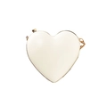 Fashionable heart-shaped crossbody bag in cream white with gold metal trim and chain - White