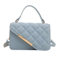 Glacier blue quilted handbag with gold hardware for women summer fashion crossbody style - Blue