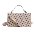 Beige and brown monogram crossbody bag with bear print and golden metal buckle - Off White