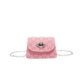 Rosa Mini-Umhängetasche mit M-Buchstabendruck und silbernem Metallkugelverschluss - Rosa