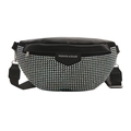 Zwarte crossbody borsttas met glanzende strassteentjes en brede schouderband - Kleurrijk
