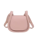 Sacoche selle rose chic pour femme avec ferrures dorées et bandoulière fine - Rose Clair