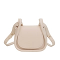 Mini borsa a tracolla crema con manici e tracolla regolabile con fibbie dorate - Bianco Sporco