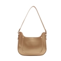 Minimalist metallic golden brown crescent hobo bag for women with smooth finish - Gold