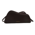 Bolso bandolera geométrico con forma de onda en cuero mate de color marrón oscuro - Marrón