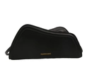 Chic black crossbody bag with wavy edge detail and gold fashion lettering - Black