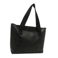 Sac fourre-tout en cuir noir à patchwork avec large bandoulière pour un usage quotidien - Noir