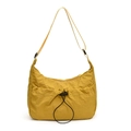 Yellow nylon crescent crossbody bag with adjustable drawstring pocket and strap - Yellow