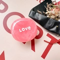 Detailed view of pink marble texture phone socket with Love lettering and soft finish - Marble Pink (Love)