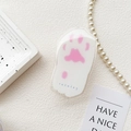 Macro di supporto per telefono a zampa di gatto bianca con gommini rosa in materiale acrilico - Supporto Trasparente - Impronta di Zampa di Gatto