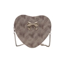 Sac bandoulière en forme de cœur avec gaufrage et décoration de nœud doré - Violet