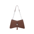 Sac à bandoulière marron foncé en forme de nœud avec boucle étoile argentée chic - Brun Foncé