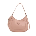 Sac hobo chic rose avec motif cœur en relief et bandoulière réglable pratique - Rose