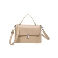 Elegant beige vintage crossbody handbag with silver clasp for daily commuting - Khaki