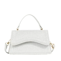 Elegante silberne Pailletten-Handtasche mit Griff und Goldkette für Abendveranstaltungen - Silber