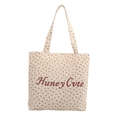 Sac fourre-tout en toile à fleurs avec lettrage Huney Cvte style vintage français - Fleuri Rose (Honey Cute) / Rose