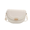 Bolso de montura blanco con herrajes dorados y correa ajustable fina para hombro - Blanco