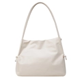 Chic cream white large capacity tote bag with drawstring knots and sleek shoulder straps - Off White