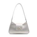 Bolso bajo el brazo plateado minimalista con hebilla de estrella Y2K y correa - Plateado