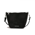 Bolso bandolera de cuero sintético negro con inscripción blanca Fashion Bags moderno - Negro