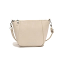 Bolso bucket de cuero PU blanco crema con herrajes plateados y correa ajustable - Blanco