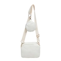 Sac bandoulière blanc en PU avec motif cœurs gaufrés et petit porte-monnaie - Blanc