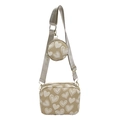 Ensemble de sacs bandoulière kaki avec motifs cœurs blancs et petit porte-monnaie - Kaki
