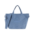 Borsa a tracolla in velluto a coste blu con ricamo FASHION e tracolla regolabile estiva - Blu