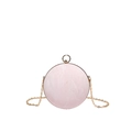 Sac de soirée rose motif marbre avec poignée anneau dorée et bandoulière chaîne - Rose