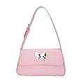 Borsa a spalla rosa con fibbia a farfalla in metallo argentato dallo stile liquido - Rosa