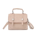 Minimalistischer, großer Rucksack in Staubrosa mit Metallschnallen für Damen - Rosa