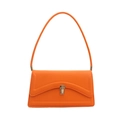 Bolso de hombro naranja chic con hebilla plateada para la moda informal de verano - Naranja